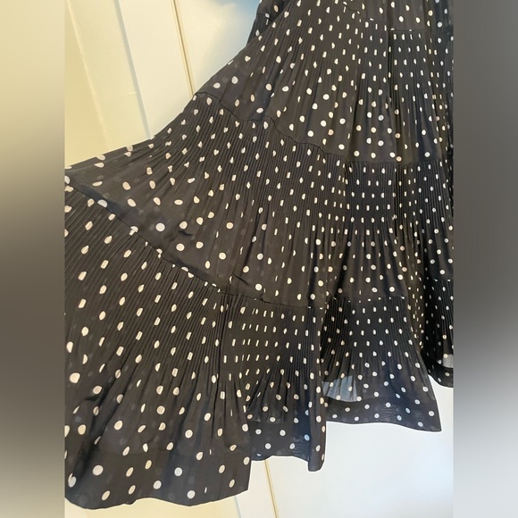 Gorgeous zimmermann pleated midi dress Sz 3 (US 8) black with white polka dots - Picture 11 of 14